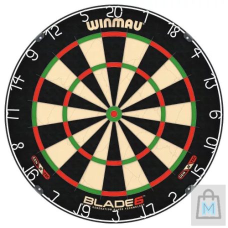 DARTS TÁBLA, WINMAU BLADE 6, ÉLEZETT DRÓTTAL, VERSENY MINŐSÉGŰ, SISALBÓL