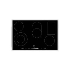   Beko HIC 85502 TX fekete, beépíthető, elektromos üvegkerámia, főzőzóna: 5, beépíthető méret: 75cm, főzőlap