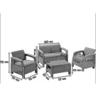 Keter 223204 CORFU Műrattan kerti bútor szett