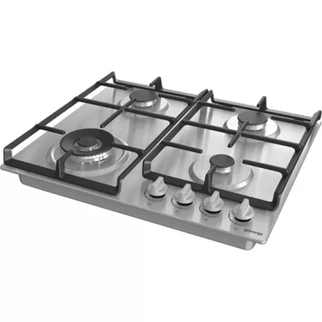 Gorenje GW641EX inox, beépíthető, gáz, főzőzóna: 3 +1 wok égőfej, beépíthető méret: 56cm, főzőlap