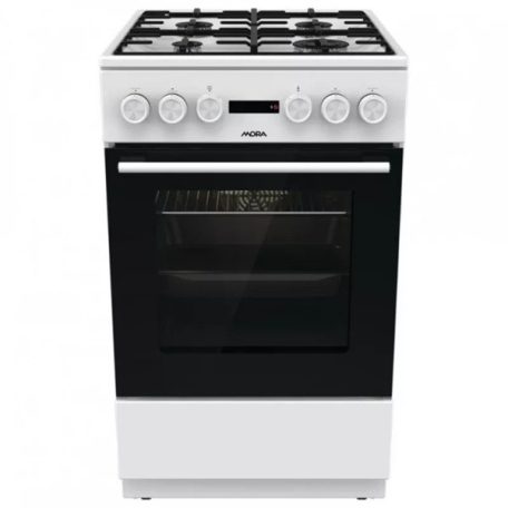 Mora K4255CW fehér, szabadonálló, gáz, kombinált, főzőzóna: 4, sütő:70L, grill, tűzhely