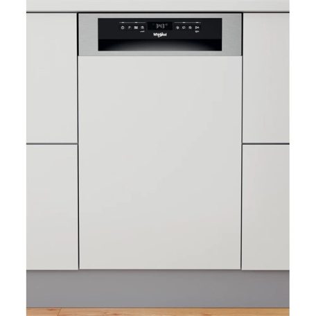 Whirlpool WSBO 3O34 PF X inox, programok száma: 8, beépíthető, 10 terítékes mosogatógép 