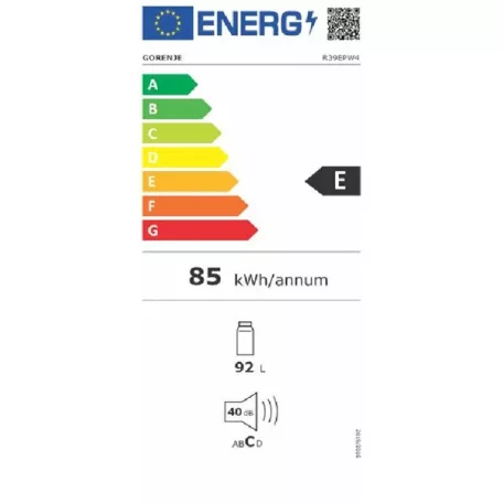 Gorenje R39EPW4 fehér, egyajtós, Hűtő:92L, hűtőszekrény