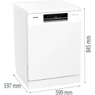 Gorenje GS642E90W fehér, programok száma: 6, szabadonálló, 13 terítékes mosogatógép 
