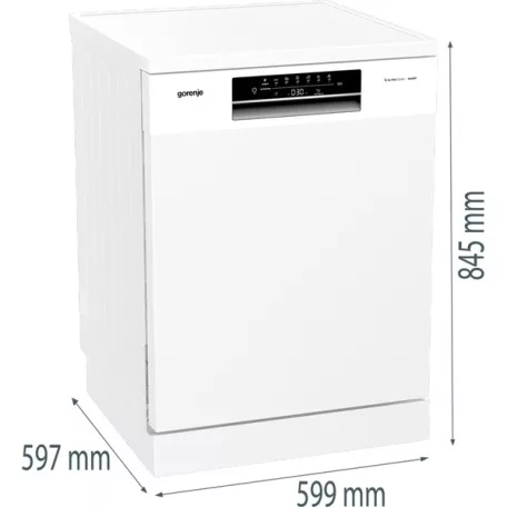 Gorenje GS642E90W fehér, programok száma: 6, szabadonálló, 13 terítékes mosogatógép 
