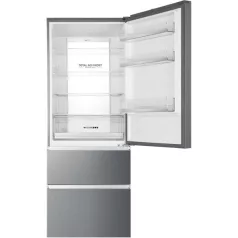   Haier A3FE743CPJ inox, alulfagyasztós, Hűtő:310L, Fagyasztó:140L, Total No frost hűtőszekrény