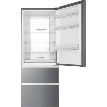 Haier A3FE743CPJ inox, alulfagyasztós, Hűtő:310L, Fagyasztó:140L, Total No frost hűtőszekrény