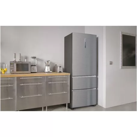 Haier A3FE743CPJ inox, alulfagyasztós, Hűtő:310L, Fagyasztó:140L, Total No frost hűtőszekrény