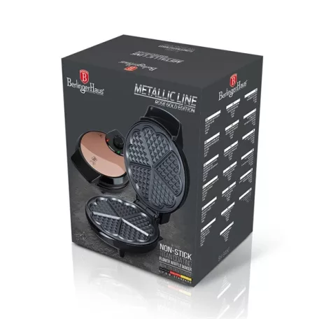 Berlinger Haus BH/9450 Metallic Line Rose Gold Edition rózsaarany- fekete virág alakú gofrisütő