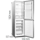 Gorenje NRK418DCS4 szürke, alulfagyasztós, Hűtő:171L, Fagyasztó:85L, No frost hűtőszekrény