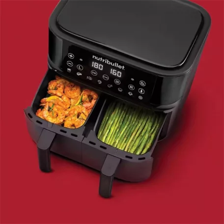 Nutribullet Twin Drawer NBA081B fekete 8 L forrólevegős sütő
