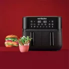 Nutribullet Twin Drawer NBA081B fekete 8 L forrólevegős sütő