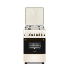   Novacook F5S40G2 bézs, szabadonálló, gáz, főzőzóna: 4, sütő:54L, retro tűzhely