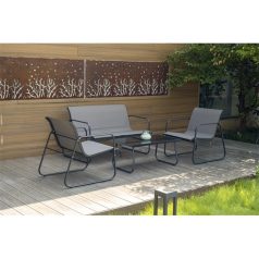   GS-300-B Act!ive Sunrise kertibútor szett, asztal + 1db 2 személyes kanapé + 2 db 1 személyes szék, fekete-antracit