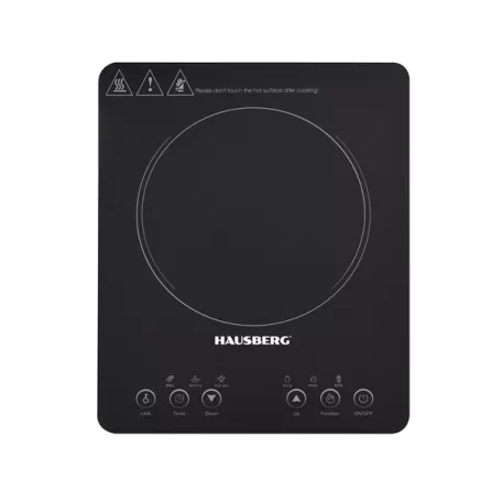 Hausberg HB-1525NG 2000W-os fekete elektromos egylapos indukciós főzőlap érintésvezérléssel