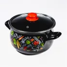 TOO BELLY FARM BLACK 2,1 literes lábas (fazék) üveg fedővel