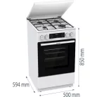 Gorenje GK5C42WJ fehér, szabadonálló, gáz, kombinált, főzőzóna: 4, sütő:62L, grill, tűzhely