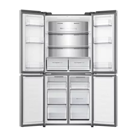 Hisense RQ5P470SAID szürke, négyajtós, Hűtő:304L, Fagyasztó:179L, Total No frost hűtőszekrény