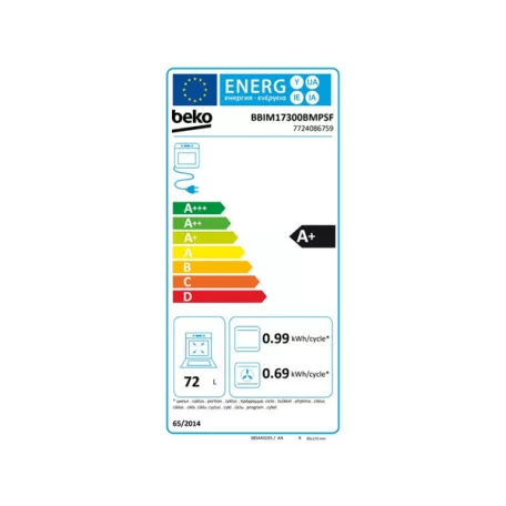 Beko BBIM17300BMPSF fekete, beépíthető, sütőtér: 72L, sütő