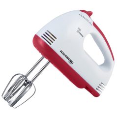  Hausberg HB-4112RS 250W-os vörös-fehér 7 sebességes elektromos kézimixer réz motorral