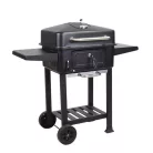 TOO BG-200B fekete BBQ faszenes grillkocsi két oldalsó asztallal