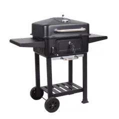   TOO BG-200B fekete BBQ faszenes grillkocsi két oldalsó asztallal
