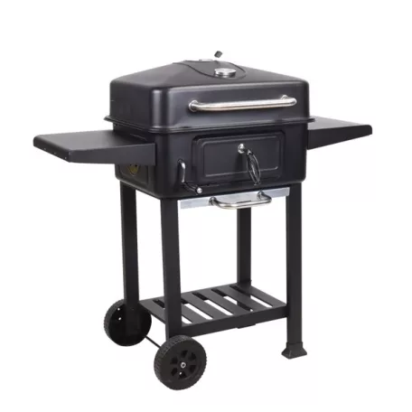 TOO BG-200B fekete BBQ faszenes grillkocsi két oldalsó asztallal