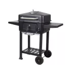 TOO BG-200B fekete BBQ faszenes grillkocsi két oldalsó asztallal