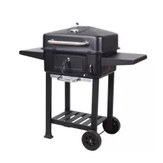   TOO BG-200B fekete BBQ faszenes grillkocsi két oldalsó asztallal