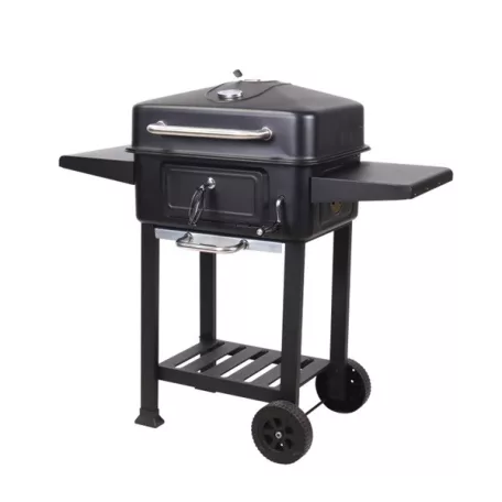 TOO BG-200B fekete BBQ faszenes grillkocsi két oldalsó asztallal