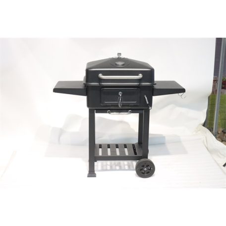 TOO BG-200B fekete BBQ faszenes grillkocsi két oldalsó asztallal