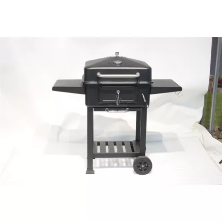 TOO BG-200B fekete BBQ faszenes grillkocsi két oldalsó asztallal