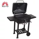 TOO BG-200B fekete BBQ faszenes grillkocsi két oldalsó asztallal