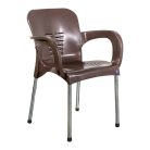 IRIS GF-700BR Paris barna kerti műanyag szék fém lábakkal 60x50x80cm