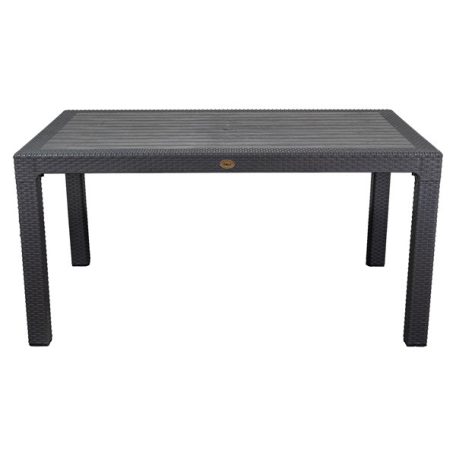 IRIS GF-210A ECO antracit műanyag kerti asztal rattan 90x150cm