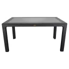 IRIS GF-220A ECO antracit műanyag kerti asztal rattan üveglappal 90x150cm