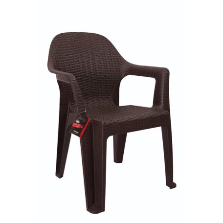 IRIS GF-900BR Polo barna műanyag rattan karfás kerti szék