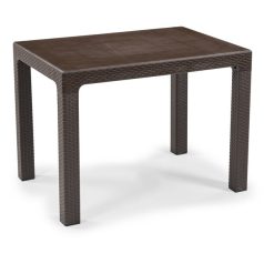   IRIS GF-240BR ECO barna műanyag kerti asztal rattan 70x100cm
