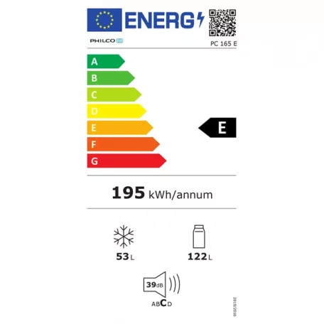 Comfee RCB169DS2(E) inox, alulfagyasztós, Hűtő:115L, Fagyasztó:59L, hűtőszekrény