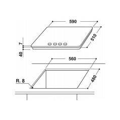  Whirlpool GMWL 628/IXL EE inox, beépíthető, gáz, főzőzóna: 3 +1 wok égőfej, beépíthető méret: 56cm, főzőlap