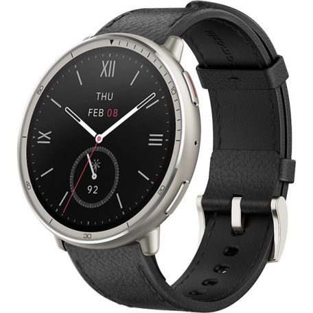 Amazfit Active 2 NFC fekete bőr szíjas okosóra