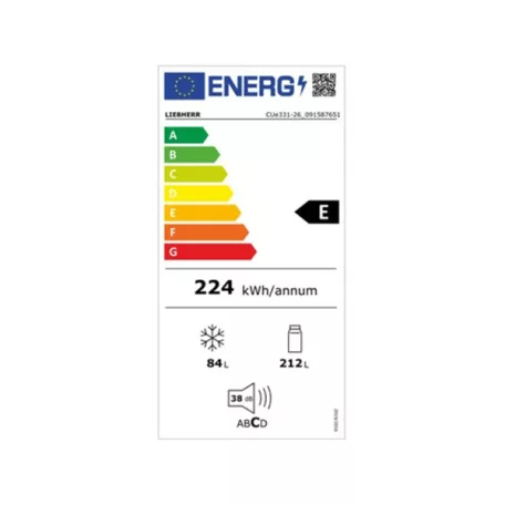 Liebherr CUe331-26 fehér, alulfagyasztós, Hűtő:212L, Fagyasztó:84L, Smartfrost hűtőszekrény