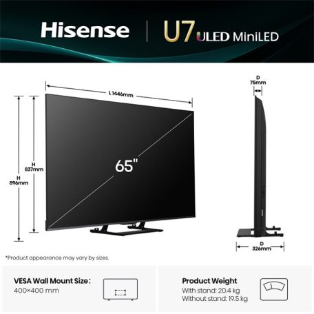 Hisense 65" 65U7Q 4K UHD Smart MiniLED ULED TV