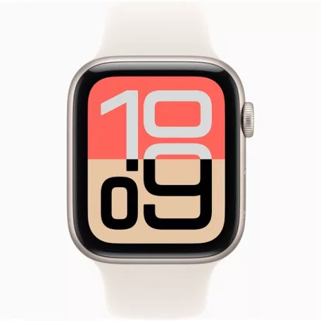 Apple Watch SE3 GPS-es (44mm) csillagfény alumínium tok, csillagfény S/M sportszíjas okosóra