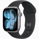 Apple Watch S11 GPS-es (42mm) asztroszürke alumínium tok, fekete M/L sportszíjas okosóra
