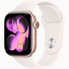   Apple Watch S11 GPS-es (42mm) rózsaarany alumínium tok, lágy rózsaszín M/L sportszíjas okosóra