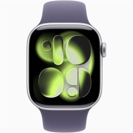 Apple Watch S11 GPS-es (42mm) ezüst alumínium tok, ködös lila S/M sportszíjas okosóra