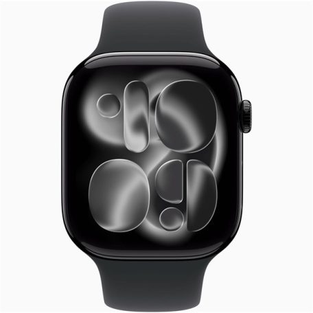 Apple Watch S11 GPS-es (46mm) kozmoszfekete alumínium tok, fekete M/L sportszíjas okosóra