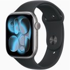 Apple Watch S11 GPS-es (46mm) asztroszürke alumínium tok, fekete M/L sportszíjas okosóra