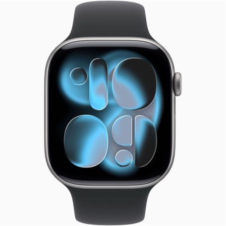 Apple Watch S11 GPS-es (46mm) asztroszürke alumínium tok, fekete M/L sportszíjas okosóra